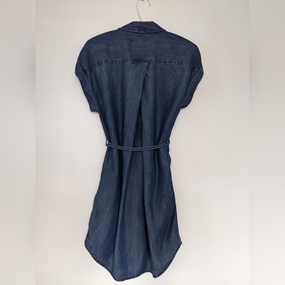 Jordache Denim Shirt Dress size S, Denim Braid Belt, Button Front - Picture 2 of 13